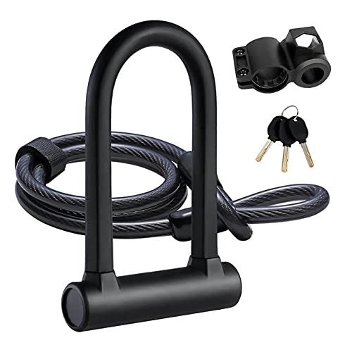 Bike Lock : YXXJJ Security lock Strong Security U Lock with Steel Cable Bike Lock Combination Anti-theft Bicycle Bike Accessories for MTB, Road, Motorcycle, Chain Durable and easy to install. (Color : STYLE 7)