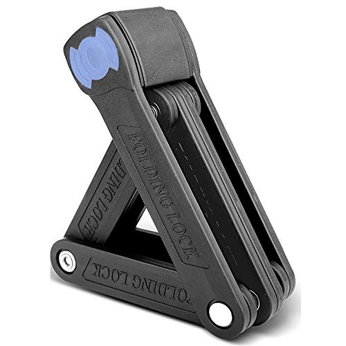 Bike Lock : ZAIHW Bike Lock, Heavy Duty Foldable Bicycle Lock Extended to 89cm Black Easy to Carry