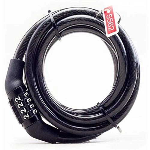 Bike Lock : ZBQLKM Bike Lock, 4 Digit Resettable Combination Coiling Cable Lock for Bicycle Outdoors, Bicycle Lock Bicycle Accessories
