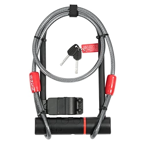 Bike Lock : ZEFAL 4922B K-TRAZ U11 & Cable U-Lock, Black, 115 x 230 mm