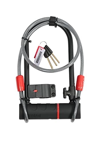 Bike Lock : Zefal 4947B K-Traz U17 & Cable Extension U-Lock, Black, 115 x 230mm / 120cm