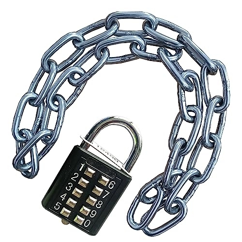 Bike Lock : zeng Bike Chain Lock, with Combination Lock and Tempered Chain for Motorcycles, Bike, Generator, Gates, Outdoor Furniture(6x500mm)