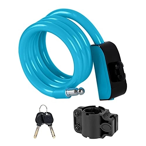 Bike Lock : ZHANGQI jiejie store 1.2m Bike Cable Lock Anti-theft Bicycle Lock Motorcycle Cycling Equipment Fit For WEST BIKING Outdoor Caring Personal Bicycle Supply (Color : Blue)