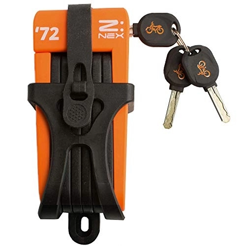 Bike Lock : ZNEX 72' | Mini Folding Bike Lock | 72cm | High Security Level | 5mm Steel Bars | 8 Joints | 696g | incl. Transport Bag and 3 Keys