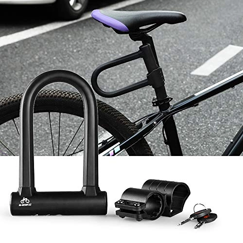 Bike Lock : ZXCSLCNM Anti Theft Bike Lock Heavy Duty Anti-shear Steel Bicycle Lock Combination with U Lock Shackle Flex Cable Lock