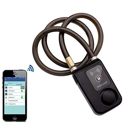 Bike Lock : ZXCSLCNM Smartphone APP control intelligent alarm Bluetooth lock waterproof alarm bicycle lock outdoor anti-theft lock