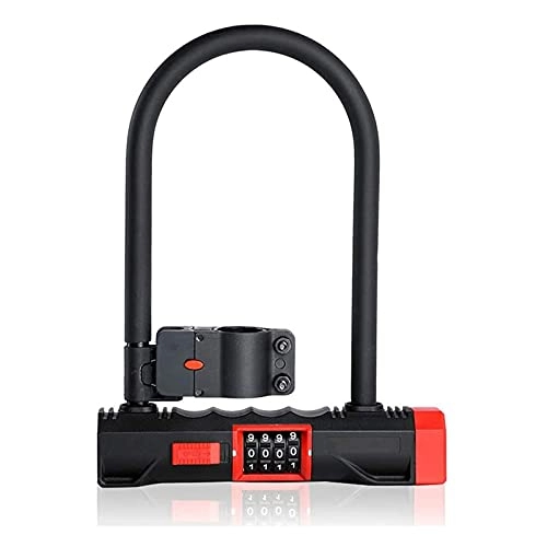 Bike Lock : ZXNRTU Secure & Portable Bicycle Lock Heavy Duty 4-Digit Bicycle Bike Combination U-Lock