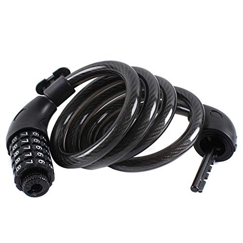 Bike Lock : zxz Bike Code Lock, 5 Digit Resettable Combination Lightweight Pvc Coating Steel Cable with Complimentary Mounting Bracket, for Bicycle Outdoor