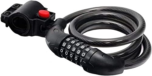 Bike Lock : ZYHHDP Bike Lock Bike Lock, Portable Anti-Theft 5-Digits Password Resettable Combination Bicycle Cable Lock, For Bicycle / Moto / Door / Stroller Etc