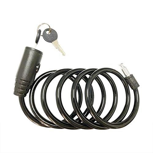 Bike Lock : ZYSTMCQZ Bike Lock 1.5m Anti Theft Bicycle Accessories Cycling Security Cable Key Block Combination Bike Bicycle Lock (Color : Black)