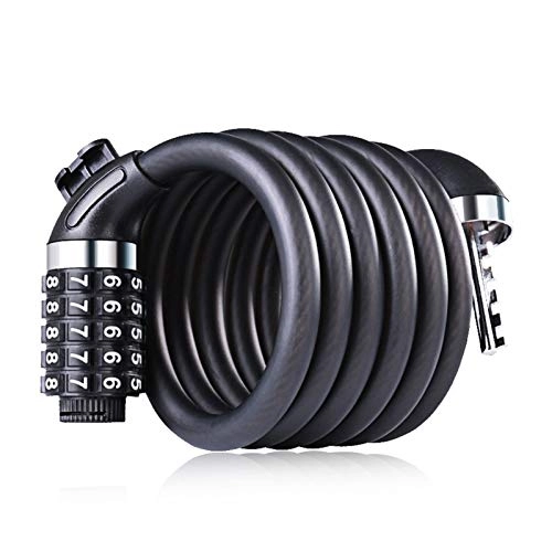 Bike Lock : ZZHH 1.8m Bike Bicycle 5 Letters Code Lock Steel Wire Security Anti Theft Bicycle Cable Lock MTB Road Motorcycle Bicycle Accessories (Color : 1.5m)