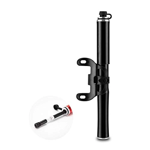 Bike Pump : 120PSI Mini Bicycle Pump, aluminium Alloy Portable Hand Pump, with Bracket and Telescopic Hose, Universal Presta & Schrader Valve, for Bicycle