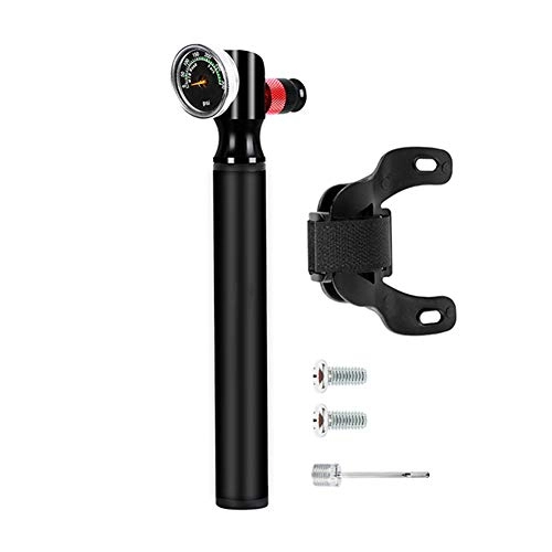 Bike Pump : 300 PSI Mini Bike Pump with Pressure Gauge, Accurate Fast Inflation Bicycle Pump, Mini Hand Pump Bracket for Road, Mountain Bikes, Including Gas Needle To Inflate Sports Balls, Balloons