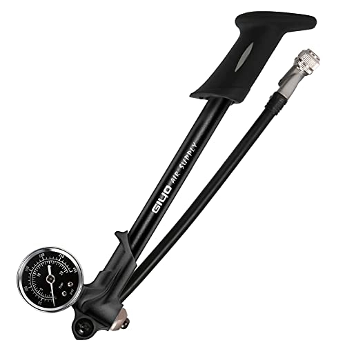 Bike Pump : 300PSI Front Fork Pump, Fesjoy 300PSI Front Fork and Front Suspension Pump with Gauge High Pressure Shock Pump with Lever Lock Schrader Valve Bicycle Air Shock Pump for MTB Mountain Bike