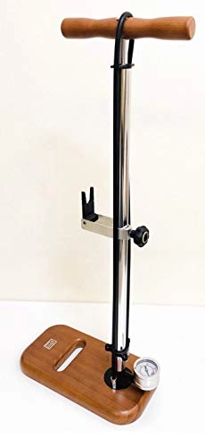 Bike Pump : 3U international Modern Wood Handle Bicycle Floor Pump with Bike Display Stand, Gauge and Smart Valve Head (Floor Pump with Display Stand)