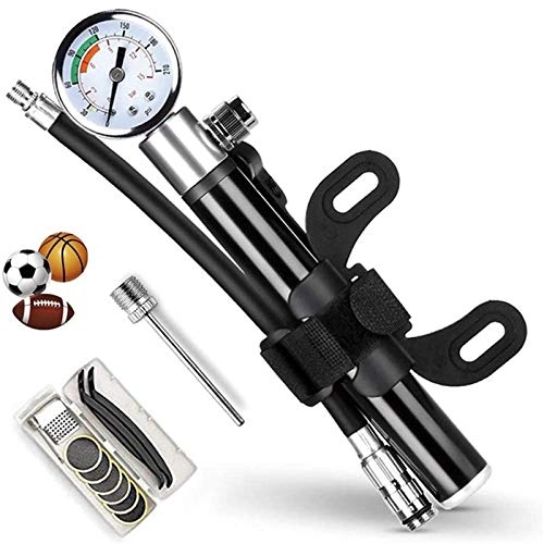 Bike Pump : ACEACE Foldable High-pressure Bike Air Shock Pump With Lever & Gauge For Fork & Rear Suspension Mountain Bicycle Tire Inflator (Color : Pump and tool box)