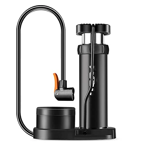Bike Pump : Adesign Bicycle Pump Floor-standing Bicycle Pump, 120PSI Multifunctional Portable Bicycle Pump with Hands and Feet Activated, Suitable for All Bicycles (Color : Black, Size : With barometer)