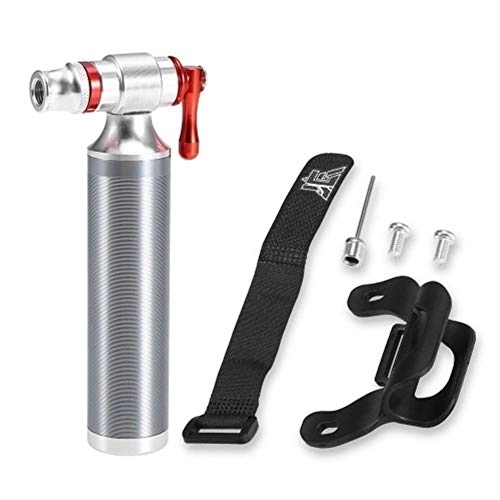 Bike Pump : AFCITY Bike Pump Mini Emergency Bike Pump Of Outdoor Riding And Cycling Silver for Road Mountain Bikes (Color : Silver, Size : One size)