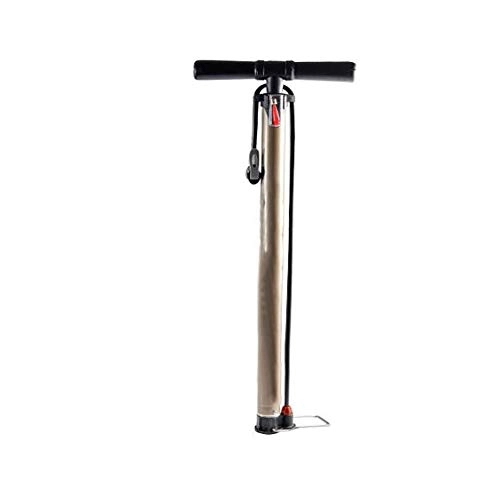Bike Pump : Aishanghuayi Bicycle Pump, High Pressure Pump Road Mountain Bike Bicycle Electric Vehicle Home Inflatable Cylinder, Suitable For All Valves (Color : Gold, Size : 64cm)