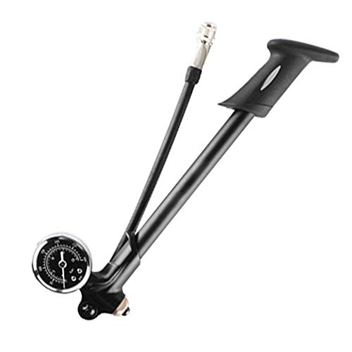 Bike Pump : ALBPU Ultra Light Bike Pump High Pressure Bicycle Pump MTB Bike Air Inflator Portable Manual Pump With Gauge Bike Frame-Mounted Pumps (Color : Black, Size : 10.2inch)