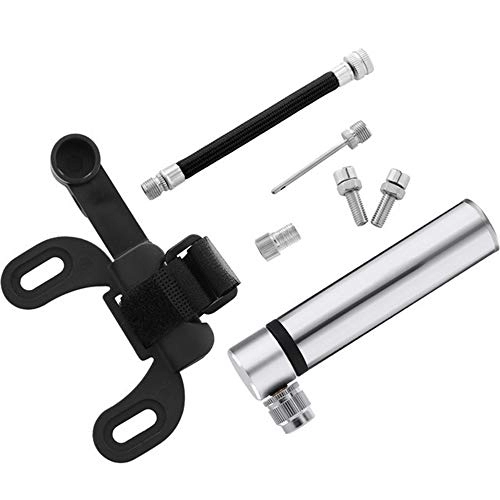 Bike Pump : All-Purpose Mini Bike Pump - 120PSI - Fits Presta & Schrader - Portable Pocket Bicycle Tire Pump for Road, Mountain and Bikes, Includes Mount Kit, Silver