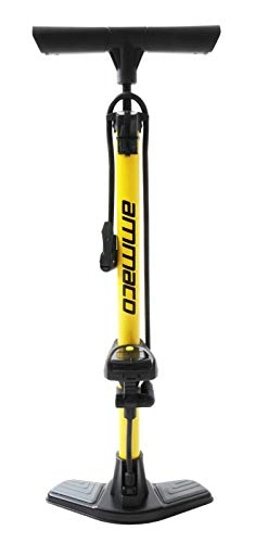 Bike Pump : Ammaco Bike Bicycle Track Floor Pump Digital Gauge High Pressure Schrader Presta 160 PSI Alloy Yellow