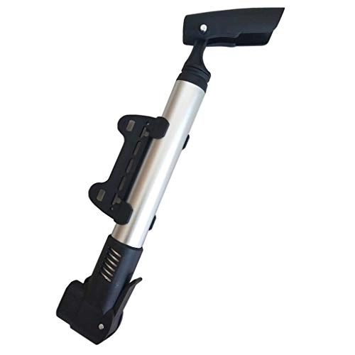 Bike Pump : AMZH Multifunction Hand Bicycle Tyre Pump ，strong And Sturdy Aluminum Alloy，mini Ball Pump With Needle Silver Durable Cycling Inflator Easy To Use