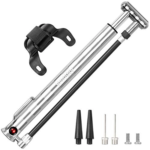 Bike Pump : ANVAVA Mini Floor Bicycle Pump - 160 PSI Super Fast Tire Inflation - Secure Schrader, Presta Valve Connection - High Pressure Bicycle Pump with Stabilizing Foot Peg for Road and Mountain Bikes