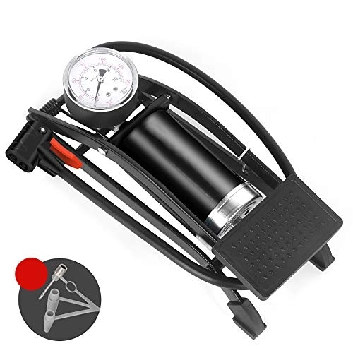 Bike Pump : AOZBZ Bicycle Pump Double Piston Bike Foot Pump Portable Floor Pump with Accurate Pressure Gauge High Pressure Pedal Filler for Motorcycle Car Pump Toy Balls