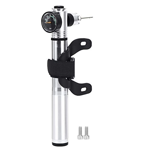 Bike Pump : April Gift 300PSI Mini Two-Way Bike Pump, Silver ike Tire Pump, Compact and Portable High Pressure for Football Outside Cycling Basketball Accessories