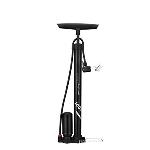 Bike Pump : Aquila Bicycle pump long, floor-standing pump, mountain bike pump (with air pressure gauge) AQUILA1125 (Color : Black)