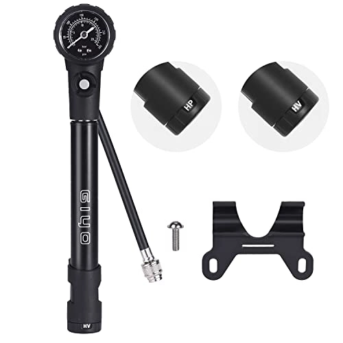 Bike Pump : Arkham 300PSI Bicycle Pump Bicycle Suspension Fork Shock Absorber Pump Air Drain Button HP / HV High and Low Pressure Conversion with Digital Pressure Gauge Fits Presta and Schrader Valves