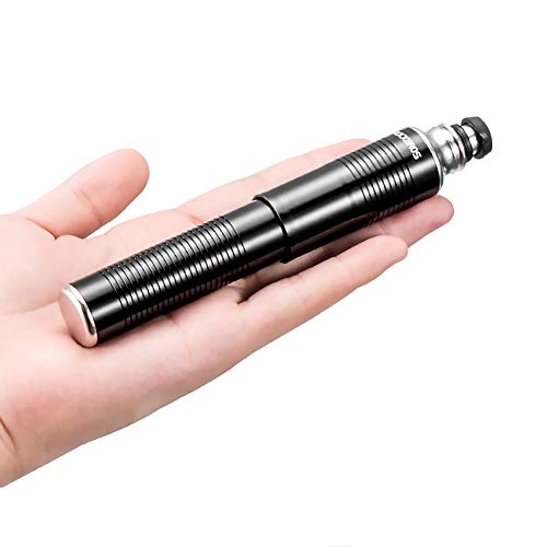 Bike Pump : Asolym Alloy Mini Bike Pump, Portable Mini Bicycle Pump Max 110Psi - Fits Presta and Schrader, Ball Pump with Needle, Only 16cm / 80g for Road, Mountain and BMX Bikes