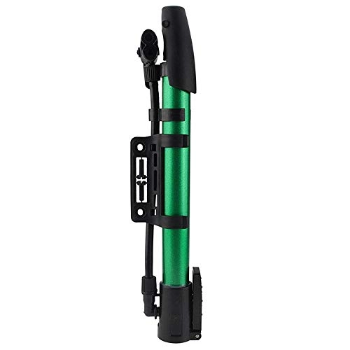 Bike Pump : Auxi Bicycle Pumps Mini, Comes with Mounting Bracket Bike Pumps for Mountain Bikes Green Bicycle Pumps Portable Us / British French Mouth Universal Foldable Base, Suitable for Bicycle Electric Vehicles