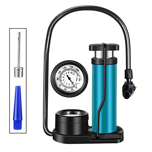 Bike Pump : B-D Bike Floor Pumps for All Bikes Lightweight Bicycle Foot Activated Floor Pump Compatible with Presta And Schrader Valve for Road Bike Mountain Bike Balls Balloons, Blue