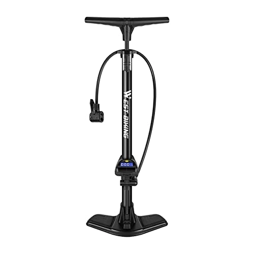 Bike Pump : barenx Floor Pump Digital Gauge Travel Inflator Pumping Vertical Placement