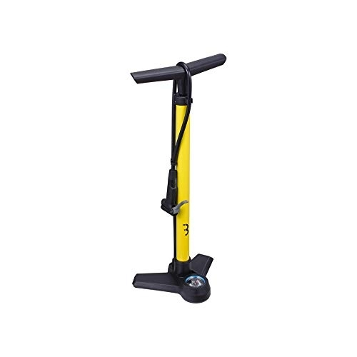 Bike Pump : Bbb Cycling Bike Floor Pump with Display Bar / PSI High Pressure Foot Tyres Inflator One Size AirBoost BFP-21, Yellow / Black, 62 cm