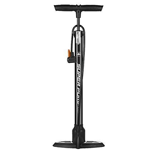 Bike Pump : BCGT Pump Bicycle Pump Portable Floor Pump 160PSI Tire Pump Compatible for Bike, Balls and Inflatables Items (Color : Black)