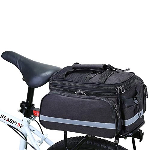 Bike Pump : Beaspire Pannier Bag, Waterproof Bike Bag for Bike Rear Seat with Shoulder Strap, 10-25 L Scalable Capacity, for Commute, Travel and Picnic