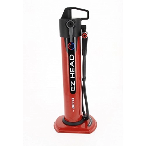 Bike Pump : Beto EZ Head Compressor Pump for Tubeless Adults, Unisex, Red, Height 485 mm