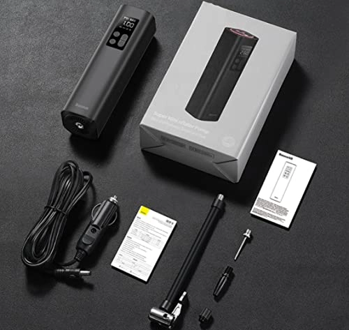 Bike Pump : Bicycle Air Pump, Smart Electric Car Tyre Air Pump, LED Display, Car Tyre, Tyre Inflator, Suitable for Bicycles and Motorcycles