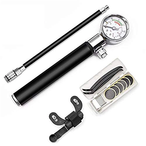 Bike Pump : Bicycle Air Pump Track Pump High Pressure 210 PSI Mini Bike Pump Fits Presta And Schrader Tire Bicycle Tire Pump For Bikes, football, 2 Pack Bicycle Accessories ( Color : Black , Size : 197*21mm )