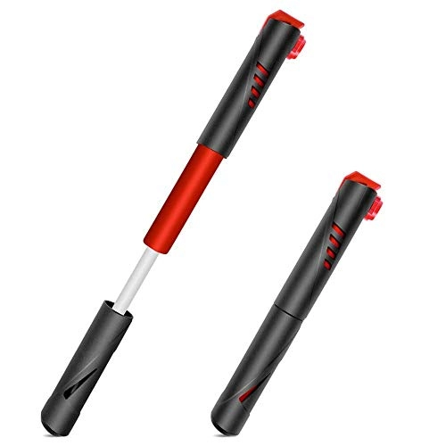 Bike Pump : Bicycle floor pump, portable bicycle pump, mini hand wheel, air pump, ball toy, tyre inflator, portable and compact. (Color : Red, Size : Standard size)