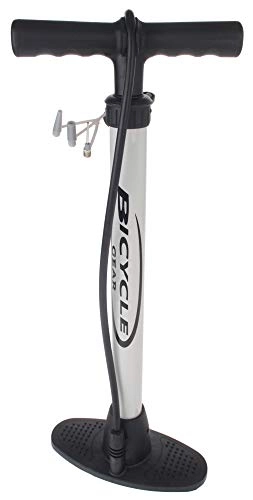 Bike Pump : Bicycle Gear floor pump with adapters Grey