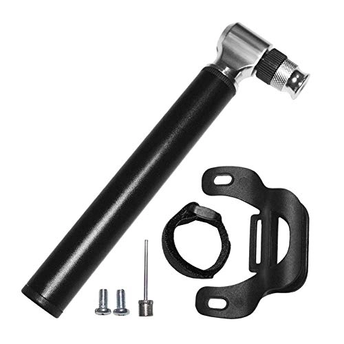 Bike Pump : Bicycle Pump 300 PSI Mini Bike Pump Manual Pump With Needle And Frame Mount (Color : Black)