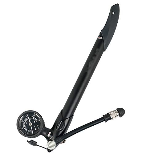Bike Pump : Bicycle pump, bicycle pump mountain shock absorber front fork high pressure portable pump, Presta and Schrader valve detachable barometer 160PSI, suitable for mountain BMX bicycle