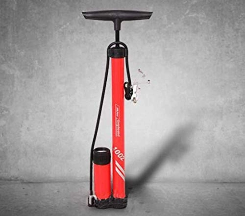 Bike Pump : Bicycle pump long, floor-standing pump, mountain bike pump (with air pressure gauge) YCLIN (Color : Red)