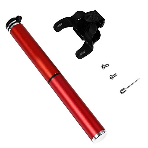 Bike Pump : Bicycle Pump Mountain Bike Mini Pump Beauty Mouth Mouth Pump Pipe Basketball - LXZXZ (Color : RED)