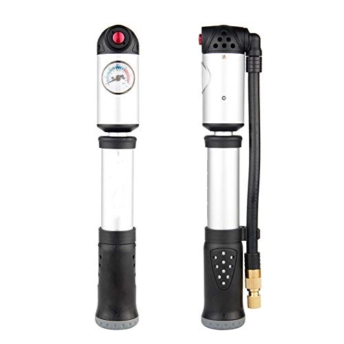 Bike Pump : Bicycle Pump, Portable Mountain Bike, Hand-held Pump with Barometer, with Riding Frame