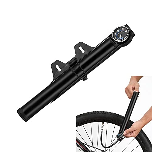 Bike Pump : Bicycle Pump Pull-Out Method to Draw air Into the Storage Area Bicycle Hand Floor Pump With Gauge 360° Rotation Bike Pumps for all Bikes (Color : Black)